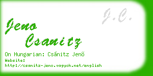 jeno csanitz business card